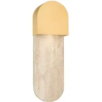 Wall Light with Marble Base - Aged Brass