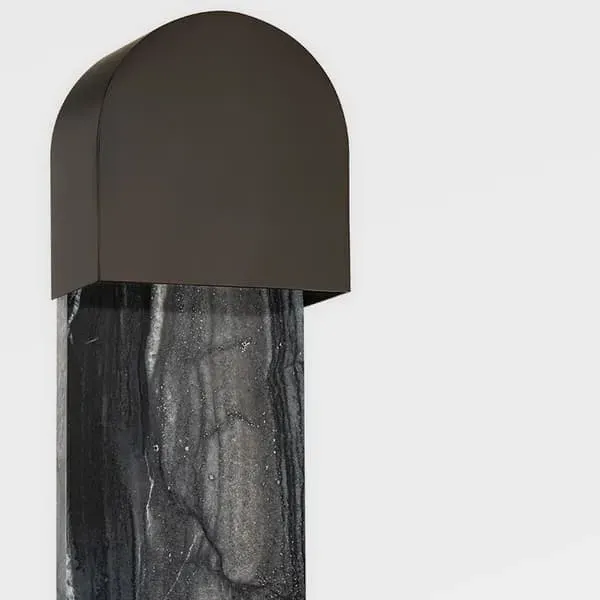 Wall Light with Marble Base - Black, Brass