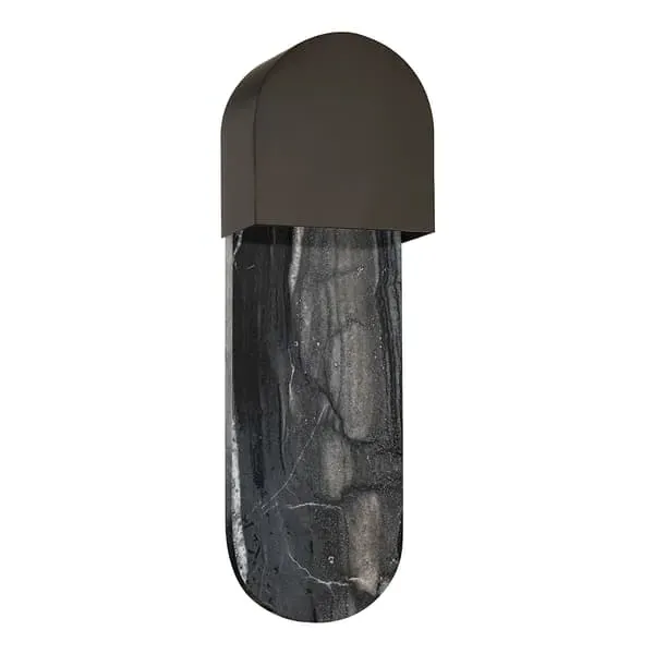 Wall Light with Marble Base - Black, Brass image