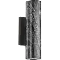 Wall Light with Marble Shade - Black, Brass