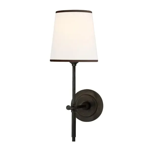 Wall Light with Natural Shade - Bronze image