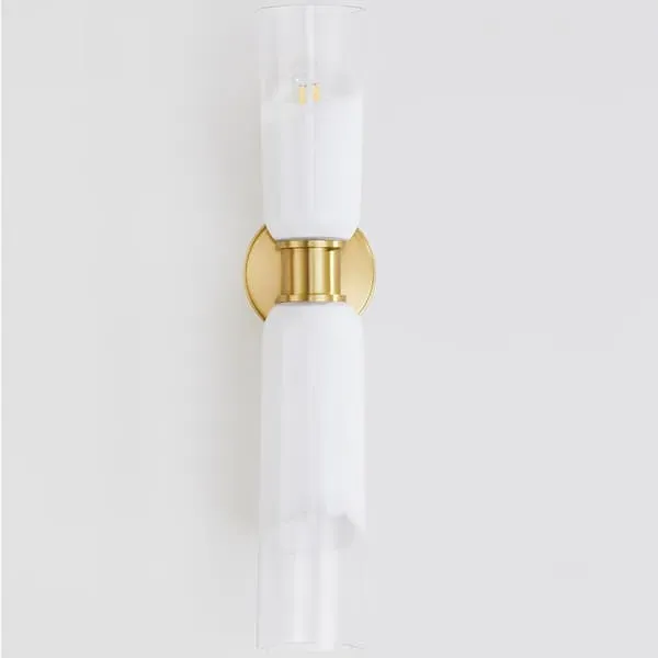 Wall Light with Opal Glass - Aged Brass
