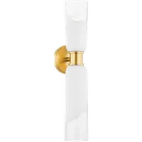 Wall Light with Opal Glass - Aged Brass