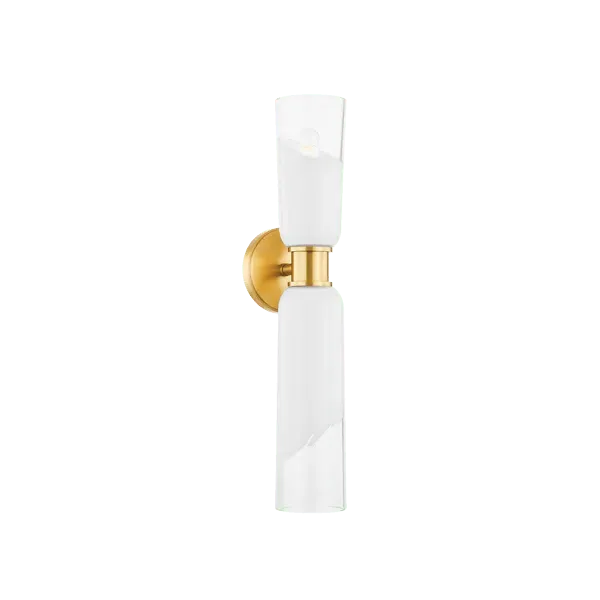Wall Light with Opal Glass - Aged Brass