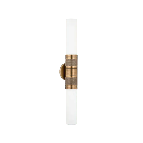 Wall Light with Opal Glass - Brass image