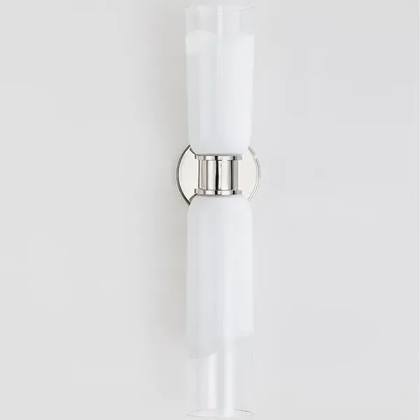 Wall Light with Opal Glass - Polished Nickel