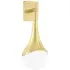 Wall Light with Opal Glass Shade - Brass