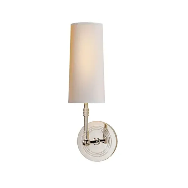 Wall Light with Paper Shade - Nickel, Metal