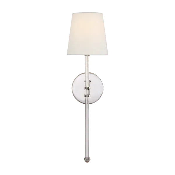 Wall Light with Paper Shade - Nickel, Metal