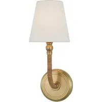 Wall Light with Rattan Detail - Brass