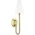 Wall Light with Rattan Frame - Brass, Linen
