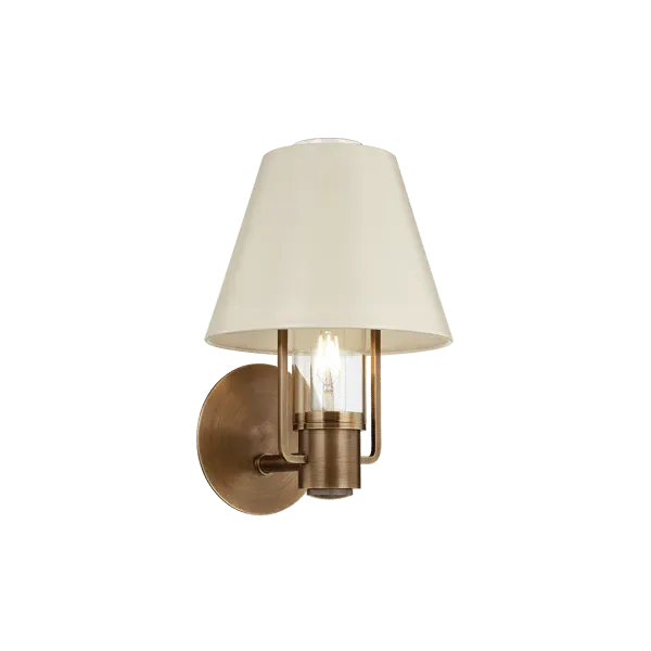 Wall Light with Shade - Patina Brass, Metal