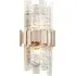Wall Light with Textured Glass - Brass