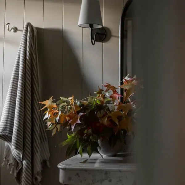 Wall Light with White Shade - Aged Iron