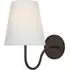 Wall Light with White Shade - Aged Iron