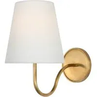 Wall Light with White Shade - Brass