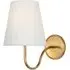 Wall Light with White Shade - Brass