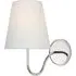 Wall Light with White Shade - Polished Nickel