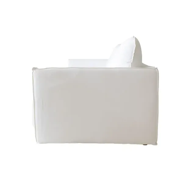 Whitecliff Sofa with Thick Cushions - White, Linen