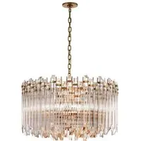 Wide Drum Chandelier 4-Light - Brass, Acrylic