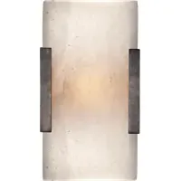 Wide Wall Light with Carved Detail - Bronze