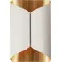 Wide Wall Light with Gilded Interior - White, Plaster