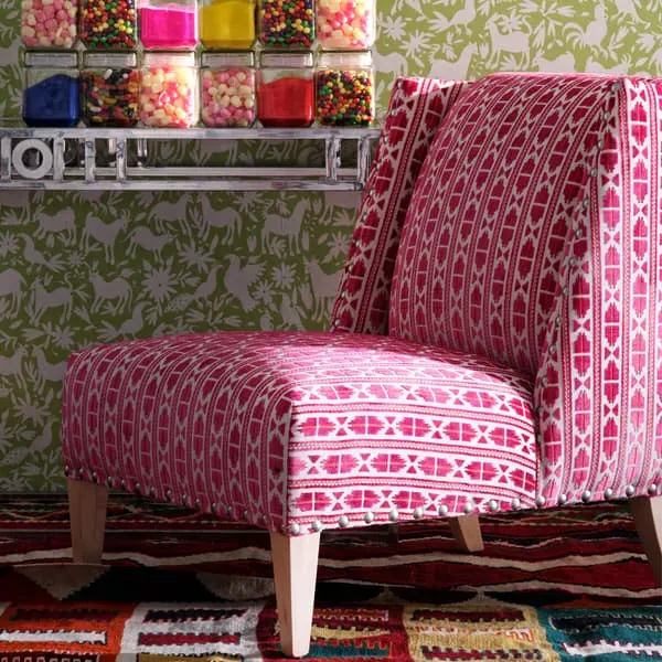 Winged Back Chair with Custom Upholstery image