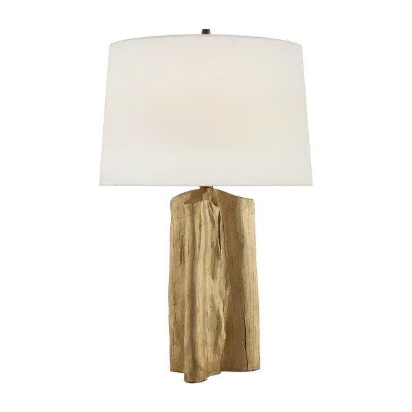Wood Effect Table Lamp - Gild, Linen