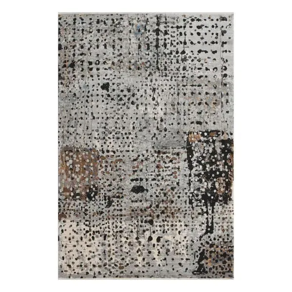 Worn Effect Rug with Irregular Pattern - Multicolor, Woven image