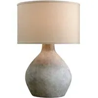 Zen Table Lamp with Linen Shade - Grey, Alabaster