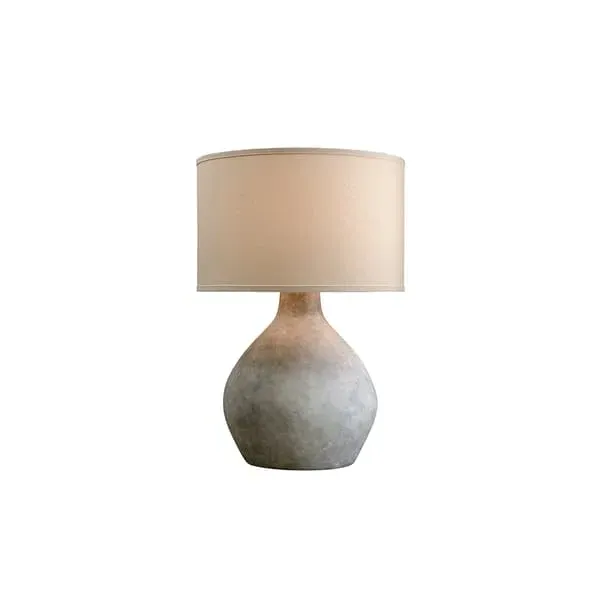 Zen Table Lamp with Linen Shade - Grey, Alabaster image