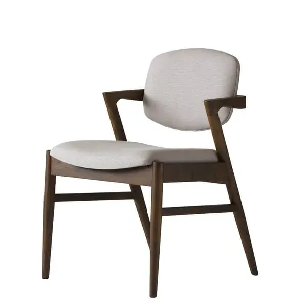 Zig Zag Dining Chair - Cream, Linen image