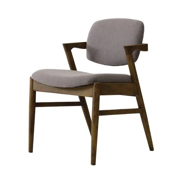 Zig Zag Dining Chair - Grey, Linen