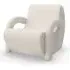 Arc-Shaped Accent Chair - White, Boucle