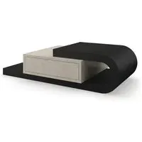 Curved Coffee Table with Storage - Basalt, Wood