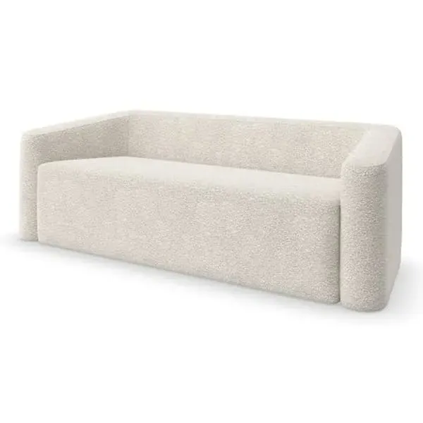 Faye Sculptural Sofa - White, Boucle