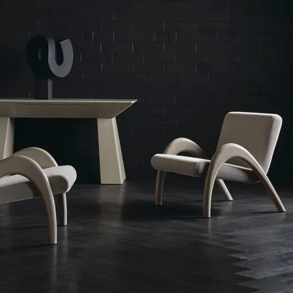 Modern Armchair - Grey, Velvet