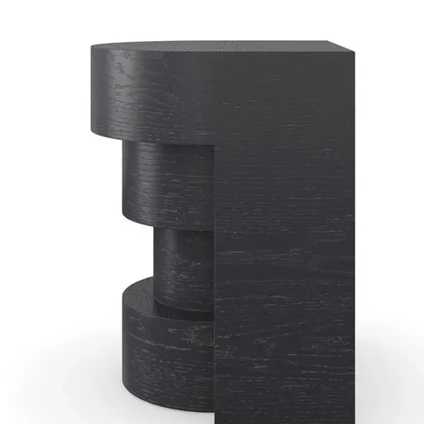 Round Side Table - Basalt Finish