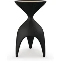 Round Side Table with Metal Top - Charcoal