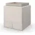 Round Side Table with Stitching - Taupe, Leather