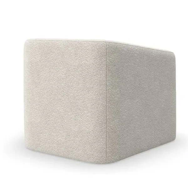 Sculptural Accent Chair - White, Boucle