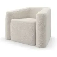 Sculptural Accent Chair - White, Boucle