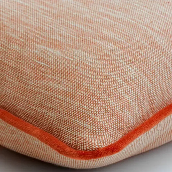 Feather Cushion - Brick, Linen