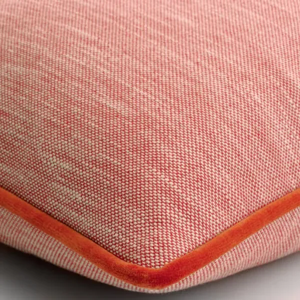 Feather Cushion - Flame, Linen
