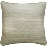 Feather Cushion with Brush Marks - Green, Linen