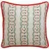 Feather Cushion with Floral Stripe - Emerald, Linen