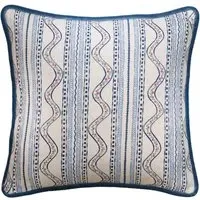 Feather Cushion with Stripe Pattern - Pink, Linen