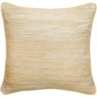 Feather Cushion with Texture - Yellow, Linen
