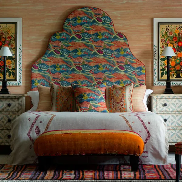 Square Cushion with Embroidery - Meadow, Linen