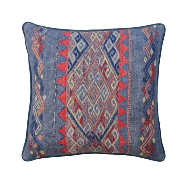 Square Cushion with Feather Fill - Denim, Cotton image